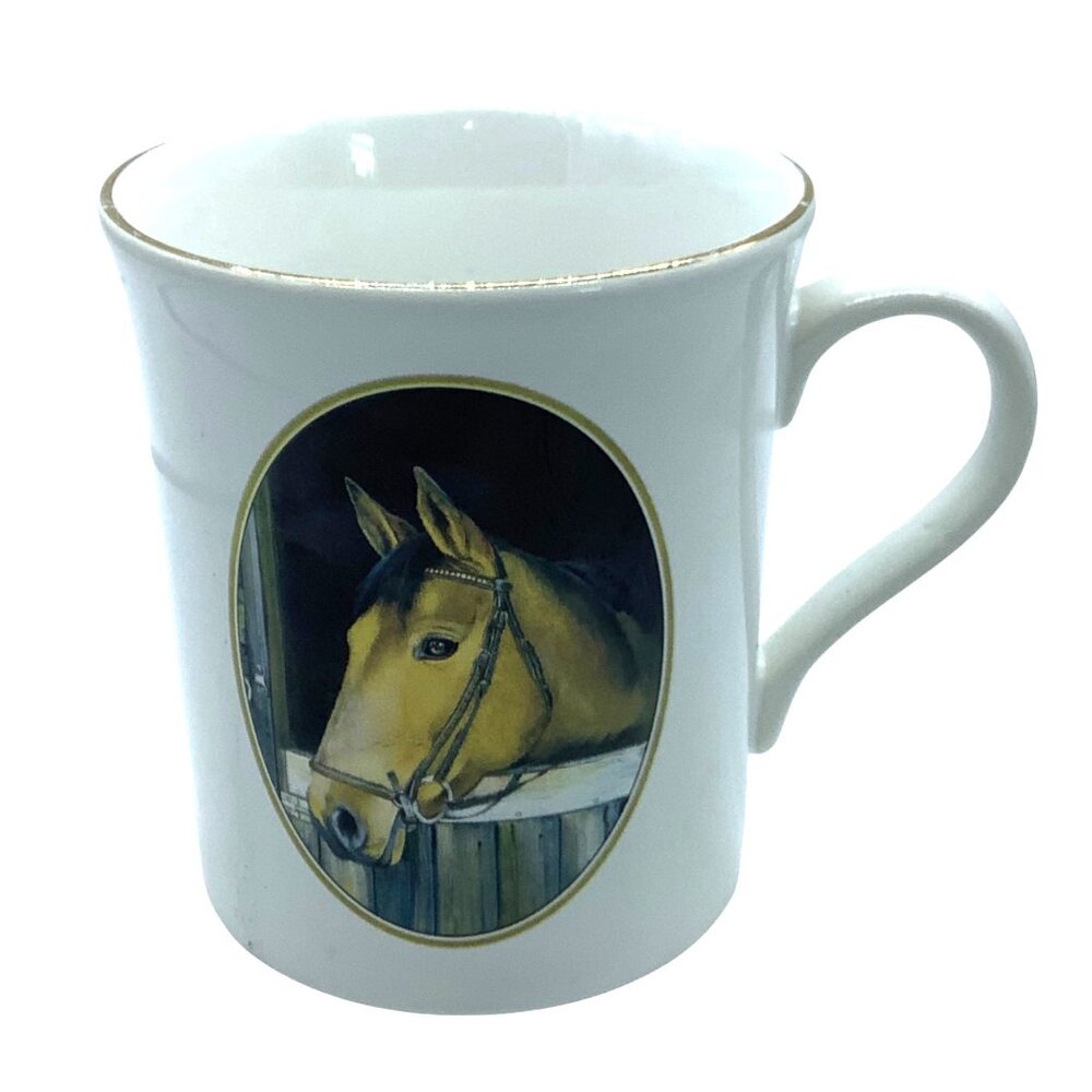 Vtg‎ Pollyanna Pickering Horse Portrait Coffee Mug Cup England